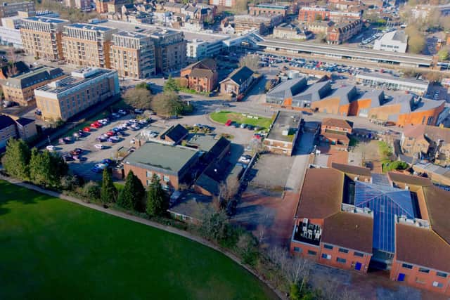 An aerial view of the Clair Hall site. Image: Mid Sussex District Council