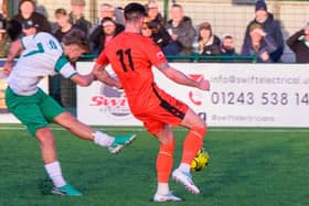 Finlay Chadwick scores for the Rocks v Portchester | Picture by Tommy McMillan