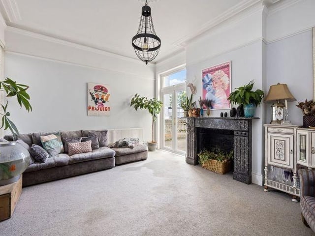 The sitting room has a door out to the garden