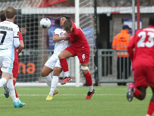 Action from Worthing's home loss to Taunton Town in National League South