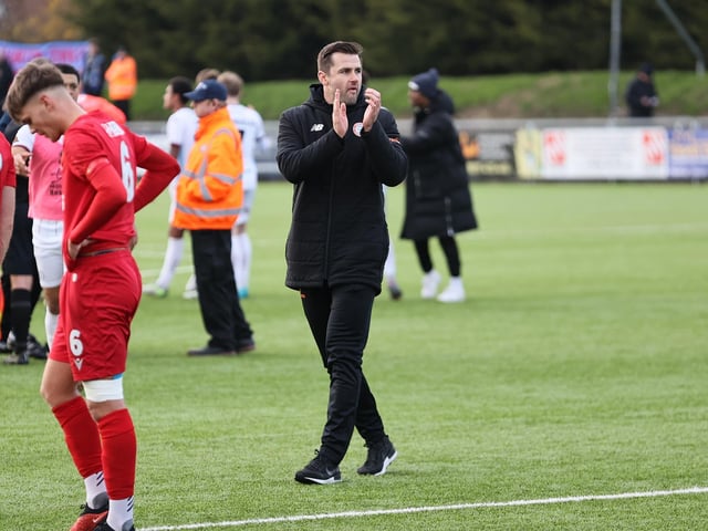 Action from Worthing's home loss to Taunton Town in National League South