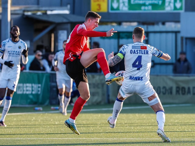 Action from Eastbourne Borough's 2-1 Boxing Day win at Havant and Waterlooville in National League South