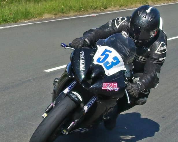 Mark heads up the mountain on the TT course | Picture: catontrack