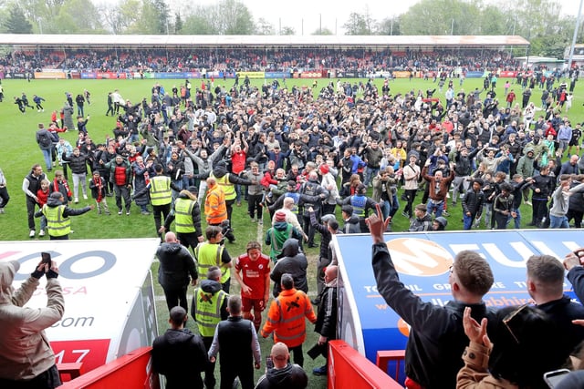 Chris Dyson Photography:Action and celebrations from Crawley Town's win over Grimsby, which clinched their League Two play-off place