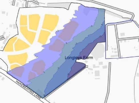 A diagram showing the odour levels of the potential Hailsham development site. Pic: Contributed