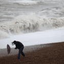 Stormy conditions in November 2025. Photo taken in Brighton, East Sussex, by Henry Nicholls / AFP via Getty Images