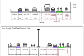 A259 Cycle Lane Cross Sections