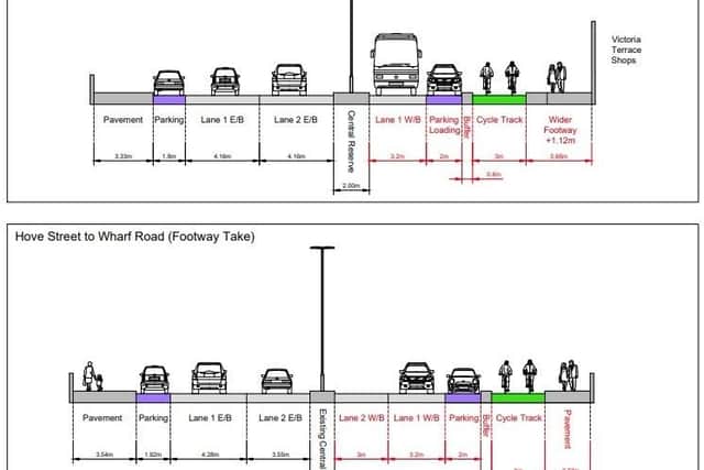 A259 Cycle Lane Cross Sections