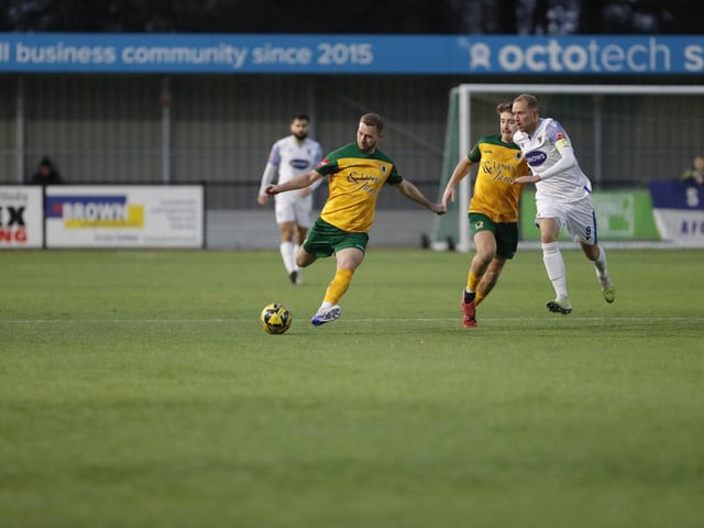 FA Trophy action between Horsham and AFC Totton