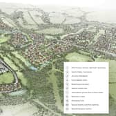 Plans to build 492 homes and a school in Plaistow have been refused by Chichester District Council. Image: Artemis Land And Agriculture Ltd/Chichester District Council planning portal