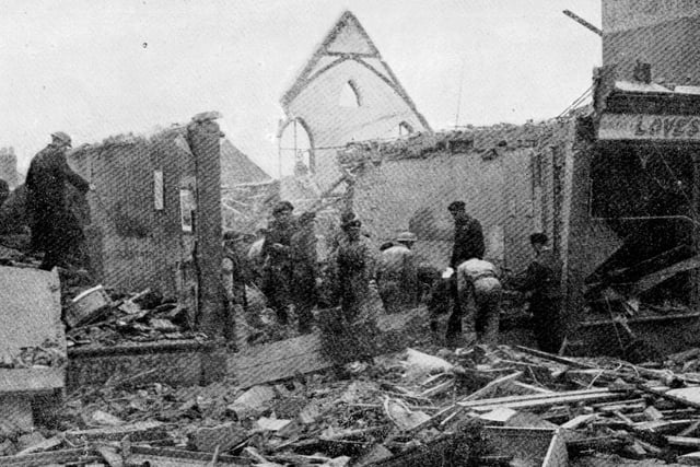 Shops at Silverhill were destroyed in the bombing raid