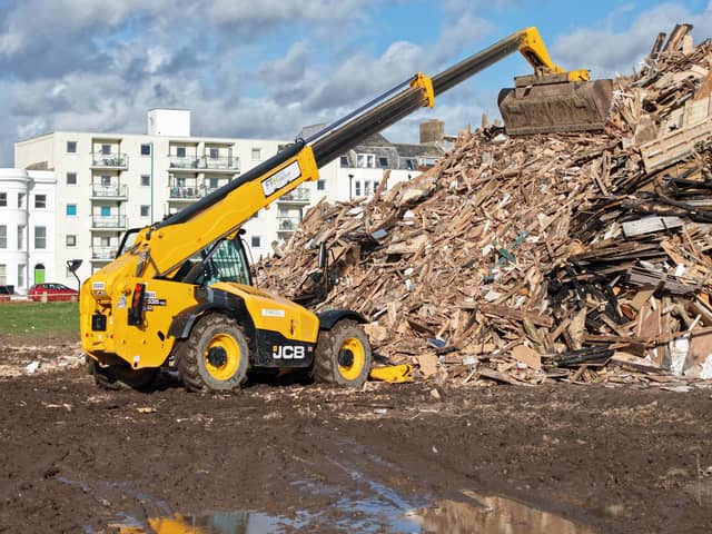 Littlehampton bonfire being built ahead of the big event on Saturday, October 24. Photo: Eddie Mitchell