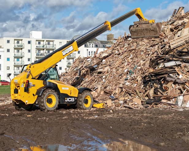 Littlehampton bonfire being built ahead of the big event on Saturday, October 24. Photo: Eddie Mitchell