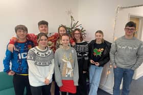 Felpham Community College students in their Christmas jumpers