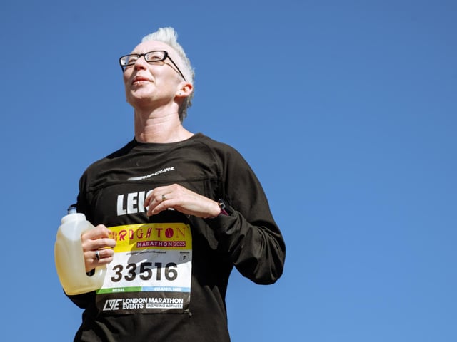 Images of runners in the 2025 Brighton Marathon