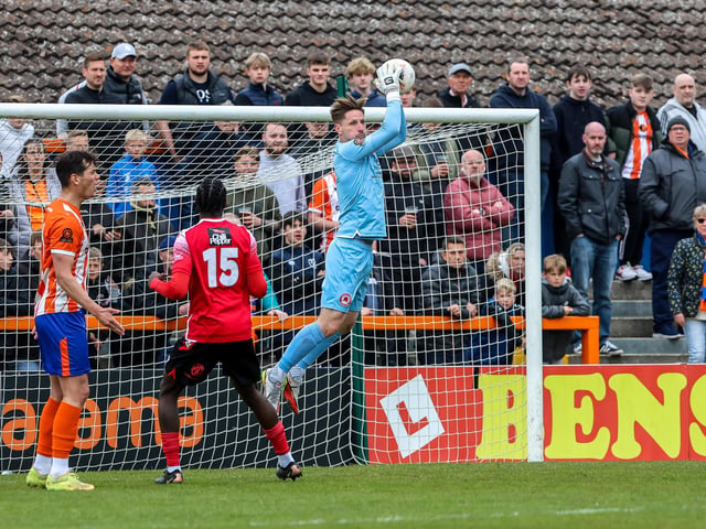 Action from Eastbourne Borough's defeat at Braintree in the National Lague South