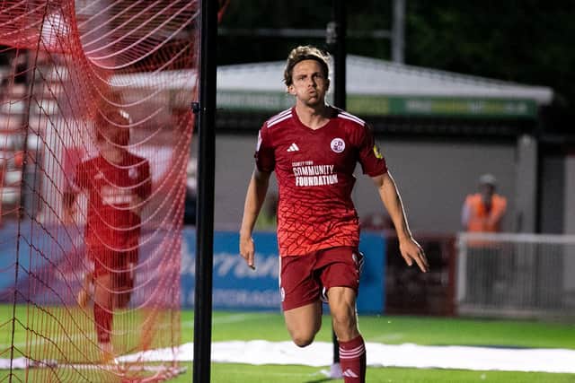 Danilo Orsi scored an added time winner for Crawley to secure three points at Grimsby Town. Picture; Eva Gilbert