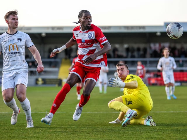 Action from Eastbourne Borough's visit to Weston-super-Mare in National League South