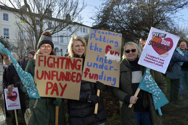 Teachers' strike in Eastbourne (Pic by Jon Rigby)