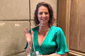 Hayley Peacock receives Business Person of the Year Award.