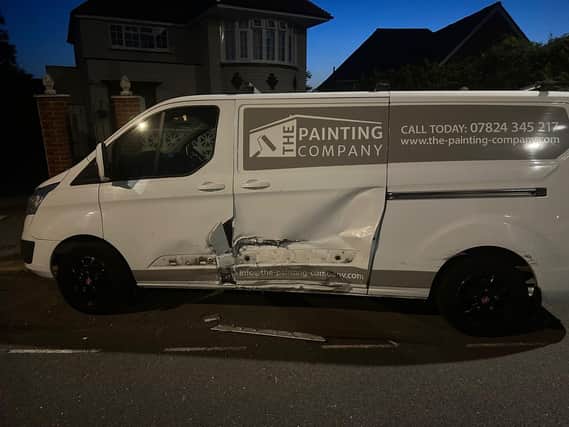 Damage caused to tradesman's van