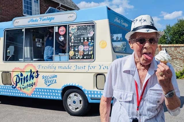 Oakland Care Group arranged for an ice cream van to visit and treat everyone to ice cream