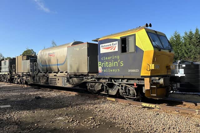 One of Network Rail's 19 leaf-busting Windhoff Multipurpose Vehicles. Picture contributed
