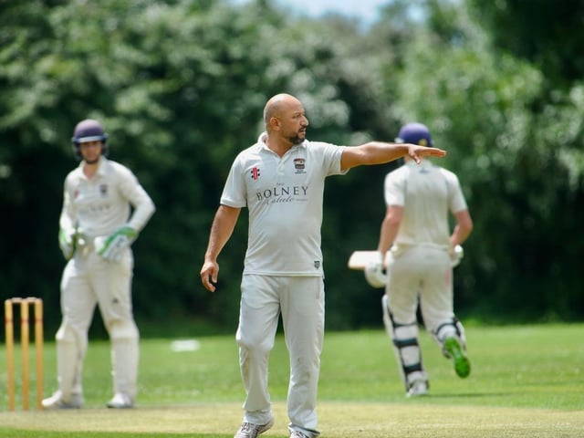 Action from Portslade CC v Bolney CC in Division 4 East of the Sussex Cricket League