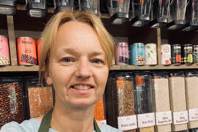 Kerry  Coughtrey, owner of The Greenhouse store in Stane Street, Pulborough. Many businesses are reporting a drop in trade since the A29 road was closed in the village following a landslide
