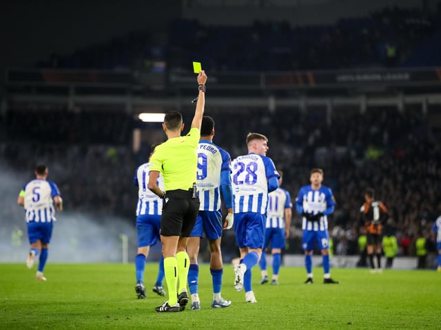 Action and crowd shots from Brighton and Hove Albion's Europa League clash with Marseille at the American Express Stadium.