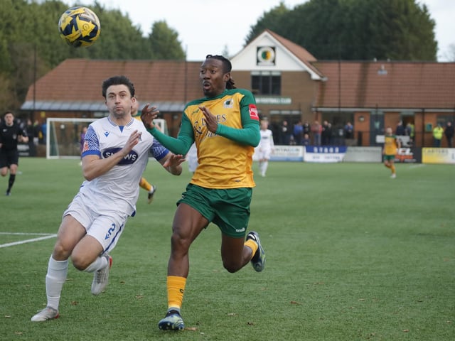 FA Trophy action between Horsham and AFC Totton