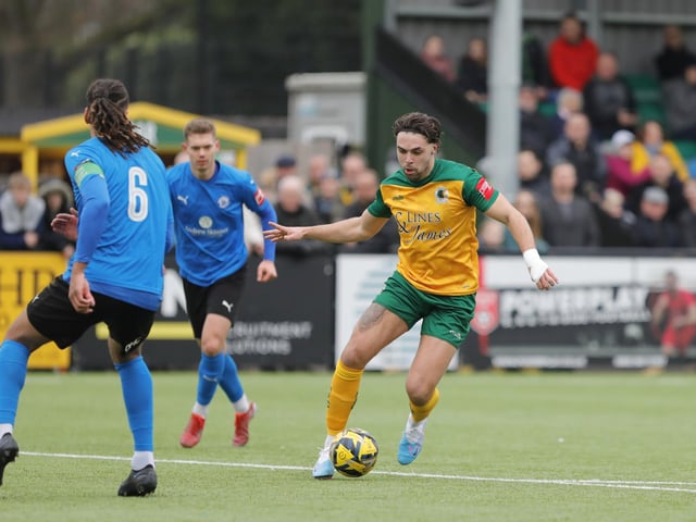 Isthmian Premier action from Horsham's excellent 3-1 home win over play-off chasing Billericay Town on Saturday