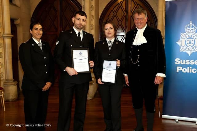 Sussex Police officers and staff who demonstrated outstanding courage and commitment to help save lives were among those recognised with awards last month.