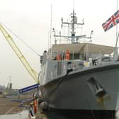 HMS Shoreham docked in Shoreham Harbour in 2007
