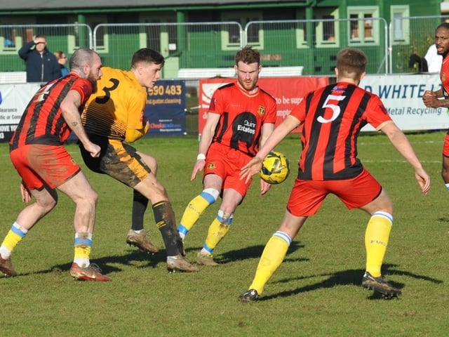 Action from Littlehampton Town's 1-1 draw with Sittingbourne at The Sportsfield in the Isthmian south east division