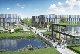 According to the application documents, the employment park would provide purpose-built accommodation for businesses of different sizes, with adaptable units capable of accommodating multiple tenants. (Illustrative Vision - Business Park Approach: MOWBRAY EMPLOYMENT LAND, HORSHAM)