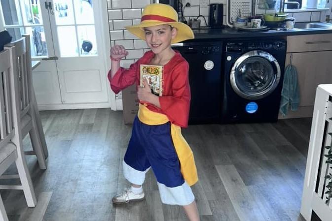 Sam Dorey sent in this picture of ten-year-old Archie as Monkey D. Luffy from One Piece