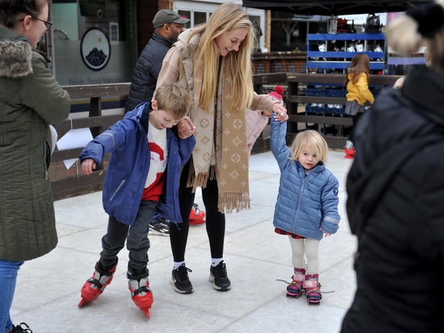 A Christmas ice rink opened outside the Help Point in Church Walk, Burgess Hill, on Wednesday, December 20