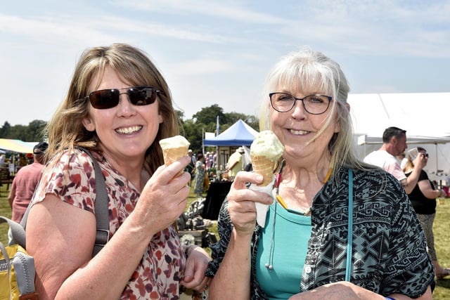 The Garden Show kicked off the weekend at Stansted Park in Rowlands Castle on Friday, June 9. From left: Luan Moorshead from Haslemere and Joy Horner from Dorset.