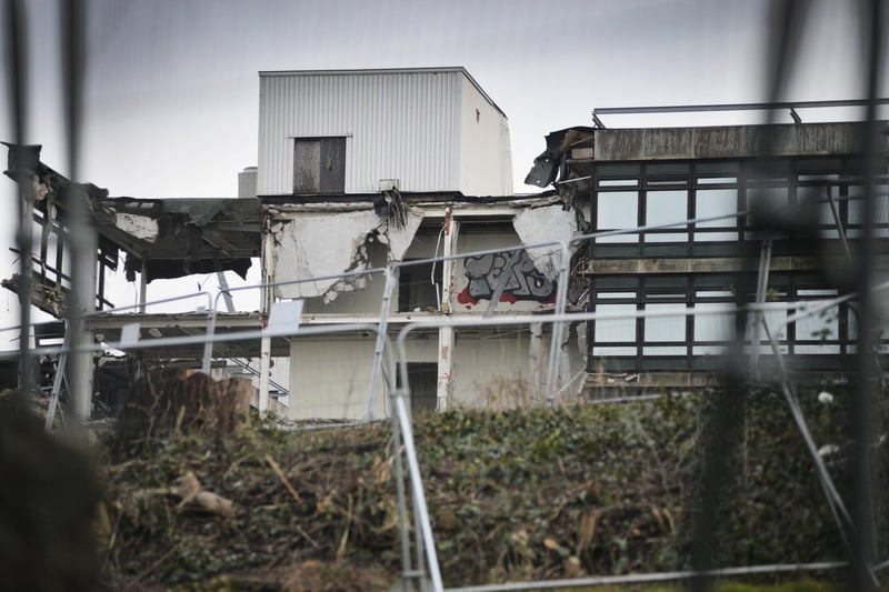 Start of the demolition of Ashdown House in St Leonards. Photo taken from Sedlescombe Road North.