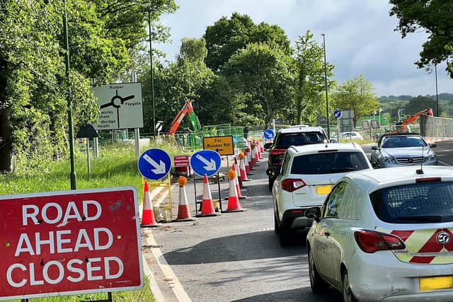 Road chaos on the A264 at Horsham