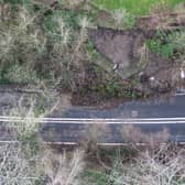 The A29 landslide in Pulborough from the air (Photo: Eddie Mitchell)