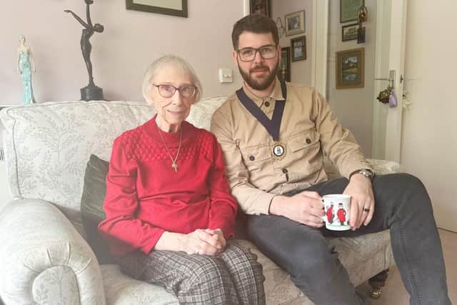 Haywards Heath Deputy Mayor enjoys a chat and a cuppa with 90-year-old Molly