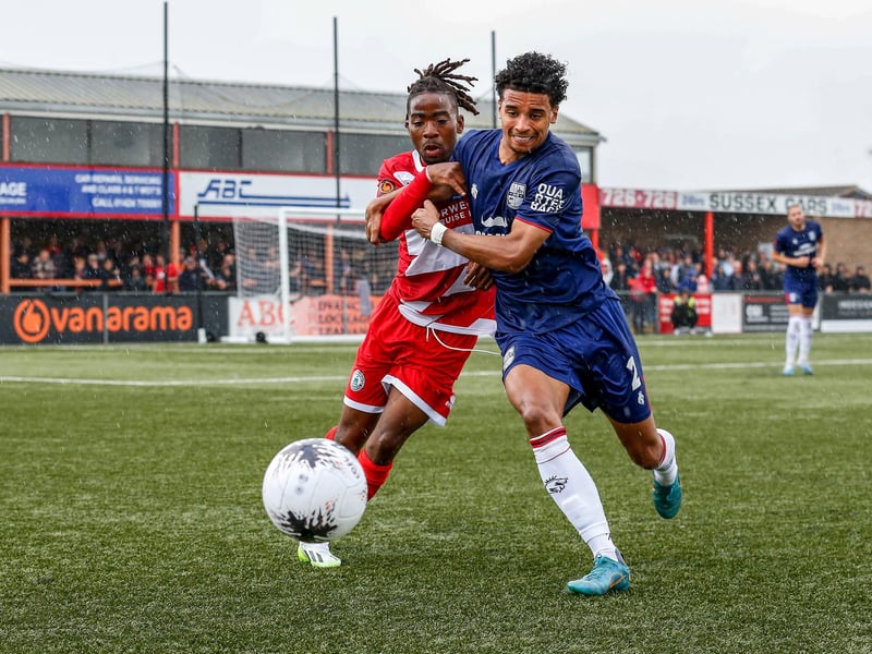 Images from Eastbourne Borough's 2023-24 season opener, a 1-0 National South home win over Hampton and Richmond