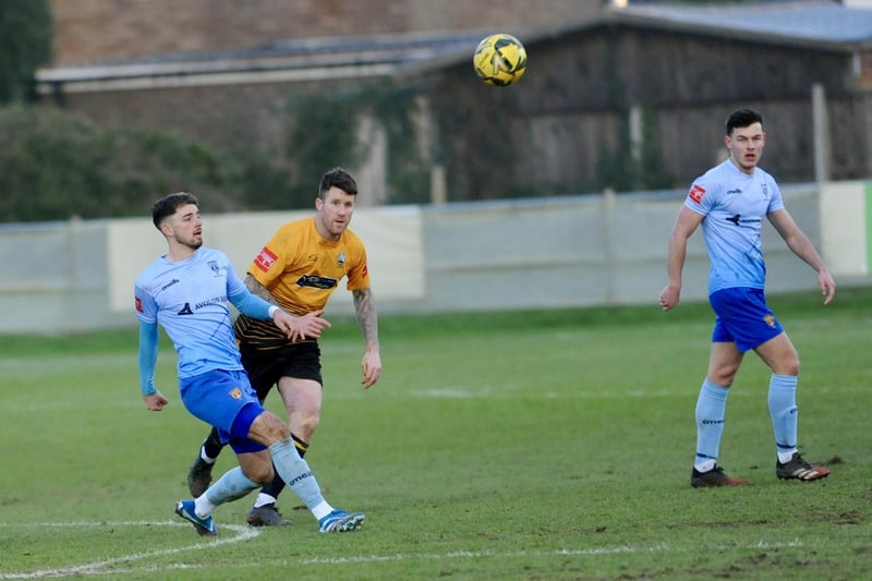 Action from Littlehampton Town v Lancing in the Isthmian south east division