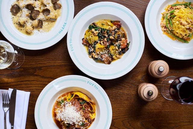 A selection of pasta dishes at Tutto.