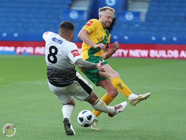 James Hammond’s majestic 95th minute free-kick clinched Horsham FC’s first league and Sussex Transport Senior Cup double in the club’s history.