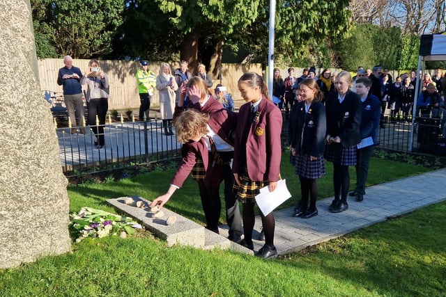 Dignitaries, school pupils and religious representatives commemorated National Holocaust Memorial Day at the War Memorial in Muster Green on Friday, January