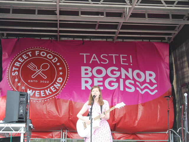 Singer songwriter Becca Huggett takes Bognor Regis by storm. Photo: Luke Farley
