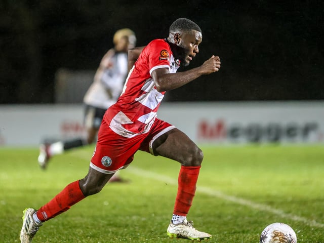 Action from Eastbourne Borough's 1-1 draw at Dover